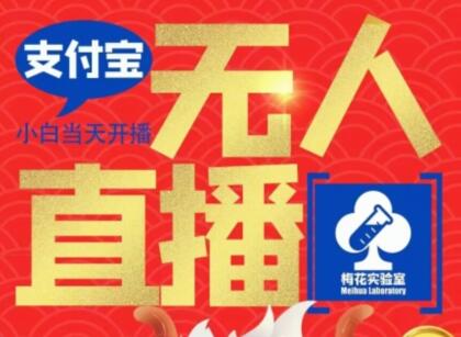 梅花实验室社群支付宝无人直播玩法，电脑挂机轻松赚钱-无双副业