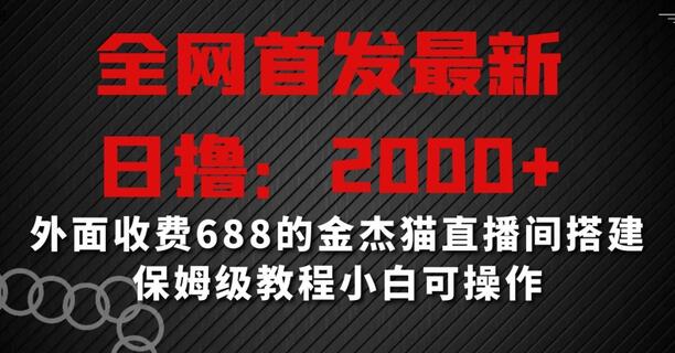 金杰猫直播间搭建教程，日赚2000+，小白也能轻松上手-无双副业