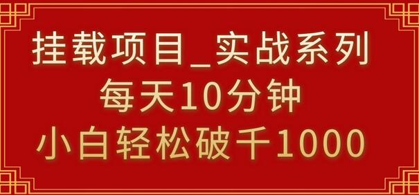 挂载项目实战教程，小白轻松破1000，每天10分钟-无双副业