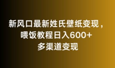 最新姓氏壁纸变现教程，日入600+多渠道变现-无双副业