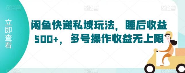 闲鱼快递私域玩法，轻松实现睡后收益500+-无双副业
