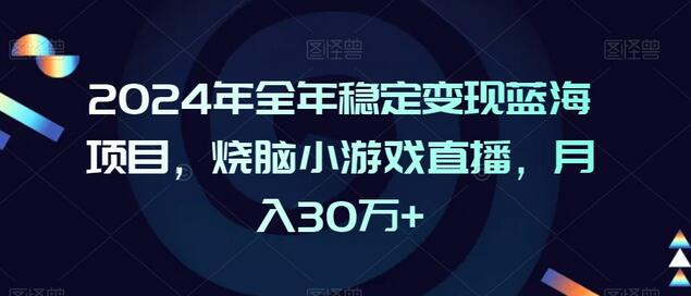 2024年稳定变现蓝海项目：烧脑小游戏直播，月入30万+-无双副业