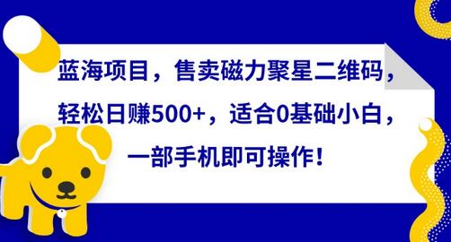 售卖磁力聚星二维码，轻松日赚500+，适合0基础小白-无双副业