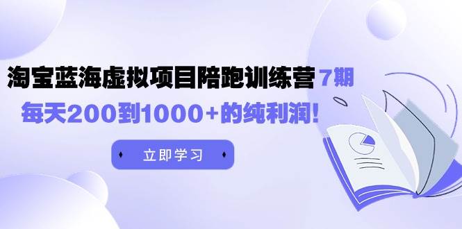 黄岛主淘宝蓝海虚拟项目陪跑训练营，日赚200至1000+纯利润-无双副业