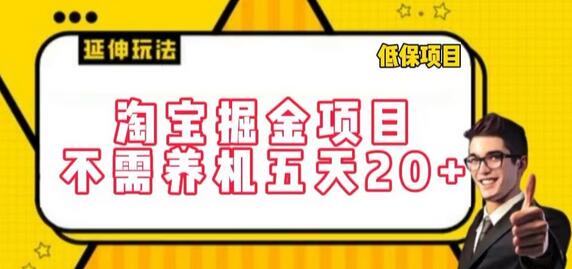 淘宝掘金项目，无需养机，五天收益20+，每天仅需三小时-无双副业