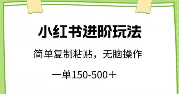 小红书进阶玩法，轻松赚取150-500+，小白也能快速上手-无双副业