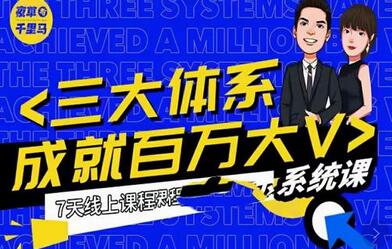 夜草与千里马薛辉7天线上营销系统课，成就百万大V-无双副业