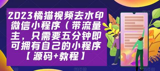 2023橘猫视频去水印微信小程序源码与教程，五分钟快速搭建-无双副业