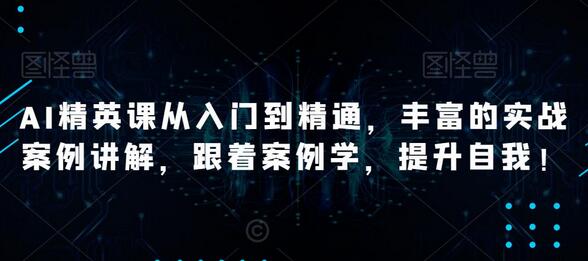 AI精英课从入门到精通，实战案例助你快速提升-无双副业