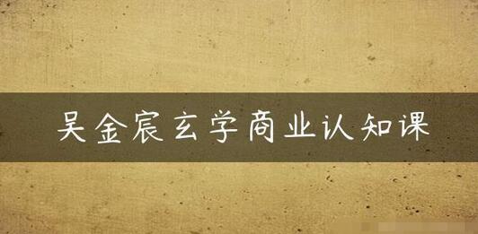 吴金宸玄学商业认知课与传统文化商业认知课-无双副业