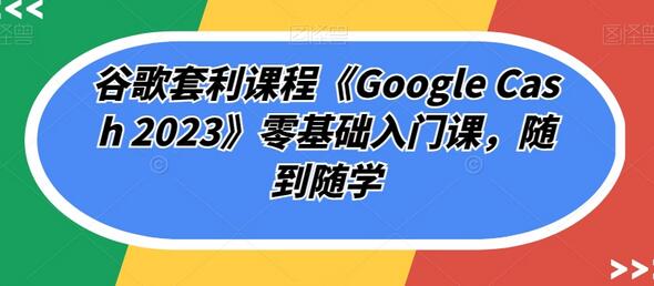 谷歌套利课程《Google Cash 2023》零基础入门课，随到随学-无双副业