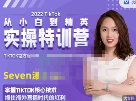 Seven漆：TIKTOK短视频直播训练营，全球直播带货风口掘金指南-无双副业