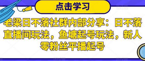 老梁日不落社群分享：直播间玩法与零粉丝起号技巧-无双副业