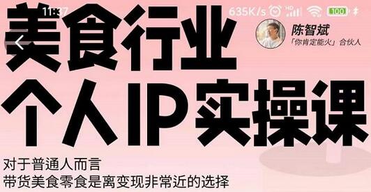 美食行业个人IP实操课：普通人带货美食零食的变现捷径-无双副业