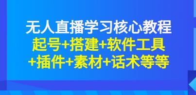 无人直播核心教程：起号搭建与工具话术全攻略-无双副业