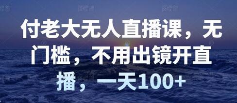付老大无人直播课：无门槛、不出镜、日赚100+-无双副业