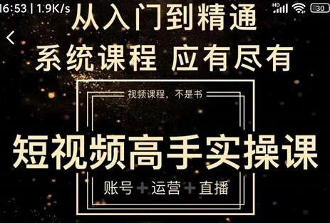短视频高手实操课：账号运营与直播技巧全攻略-无双副业