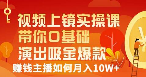 视频上镜实操课：0基础打造吸金爆款，月入10W+主播秘籍-无双副业