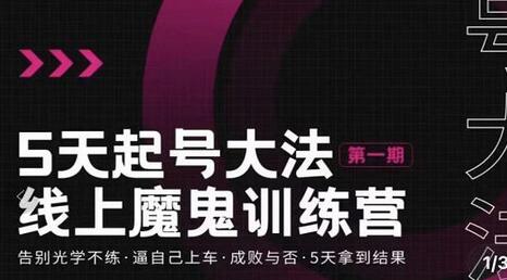 大播五天起号魔鬼训练营，5天快速掌握直播带货技巧-无双副业