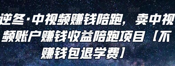 逆冬中视频赚钱陪跑项目，卖账户轻松收益-无双副业