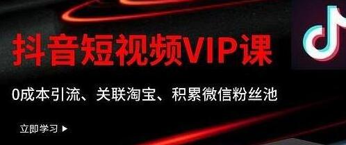 抖音短视频VIP教程：0成本引流、淘宝关联与微信粉丝积累-无双副业