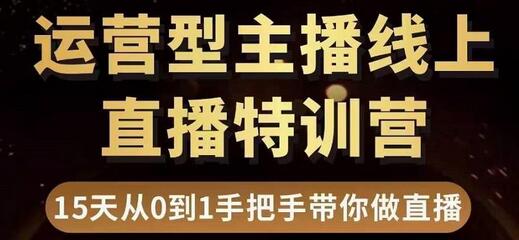 慧哥直播电商运营型主播特训营，0基础15天手把手带你做直播带货-无双副业