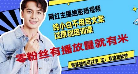 网红主播短视频培训课，零基础也能快速变现-无双副业