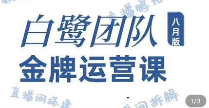 白鹭团队金牌运营课：0-1基础直播运营全攻略-无双副业