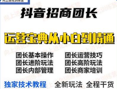 抖音招商团长实操课程：基础操作与进阶玩法全解析-无双副业