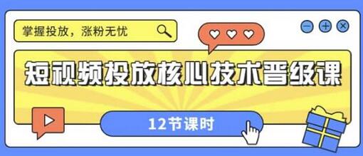 短视频投放核心技术晋级课：掌握投放技巧，轻松涨粉-无双副业