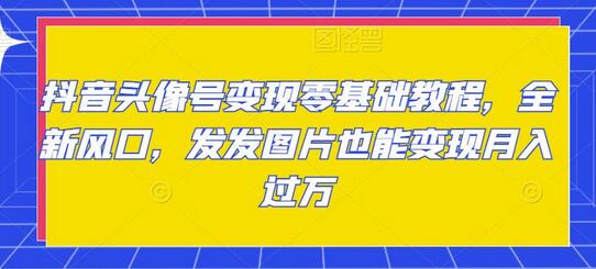 抖音头像号变现教程，零基础月入过万新风口-无双副业