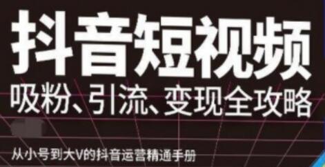 抖音视频号高级实操与理论课程：吸粉引流变现全攻略-无双副业