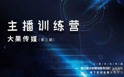 大果传媒主播训练营，面对面解决账号问题，少走弯路-无双副业