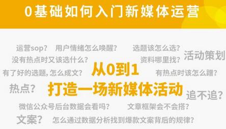 新媒体运营系列课：零基础入门，掌握高薪职业必备技能-无双副业