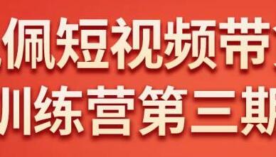 佩佩短视频带货训练营，手机剪辑轻松赚钱-无双副业