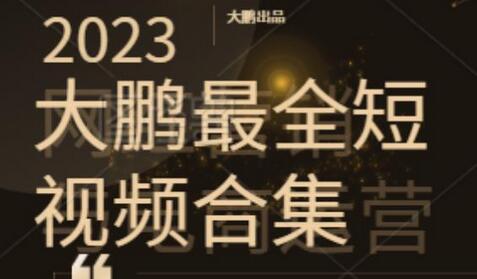 2023大鹏短视频运营全攻略，0基础小白也能轻松上手-无双副业