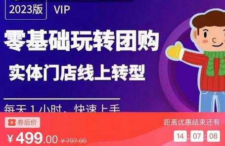 实体门店团购运营实操教程，零基础玩转线上转型-无双副业