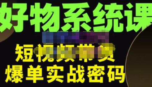 大嘴好物短视频带货解析，掌握短视频带货底层逻辑与账号运营-无双副业