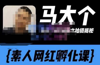 马大个素人网红孵化课，长期稳定变现与账号定位技巧-无双副业