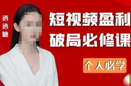 2023透透糖短视频盈利破局必修课——个人必学指南-无双副业