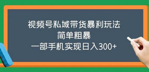 视频号私域带货暴利玩法，一部手机日入300+-无双副业