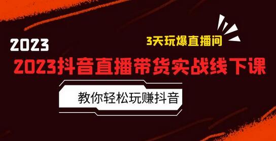 2023抖音直播带货实战课：轻松玩赚抖音，3天引爆直播间-无双副业