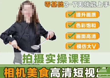 相机美食高清短视频教学，零基础快速掌握单反微单拍摄技巧-无双副业