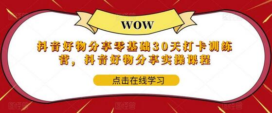 抖音好物分享零基础30天打卡训练营实操课程-无双副业
