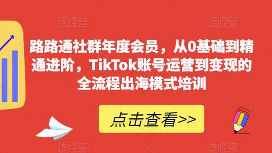 路路通社群年度会员：TikTok账号运营与变现全流程培训-无双副业