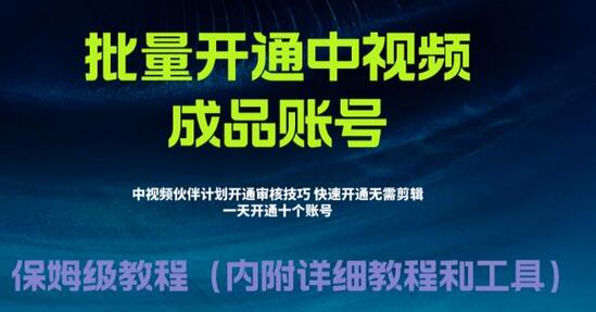 暴力开通中视频计划教程，快速通过中视频伙伴计划方法-无双副业