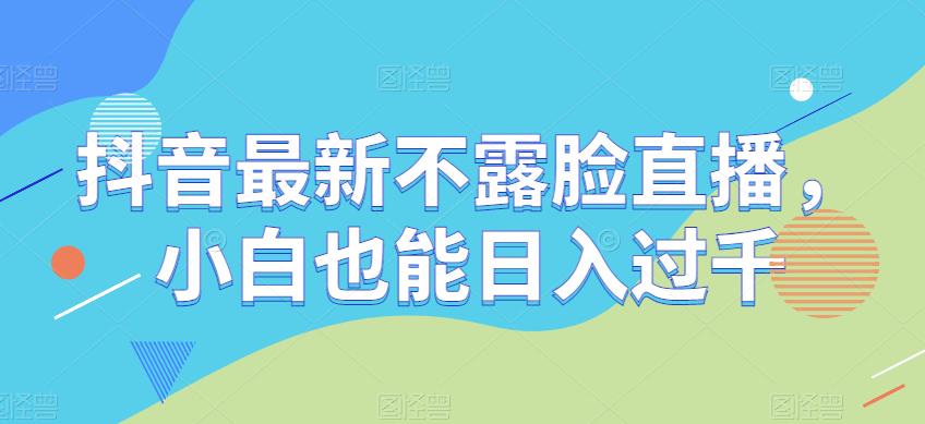 抖音不露脸直播项目，小白轻松日入过千-无双副业