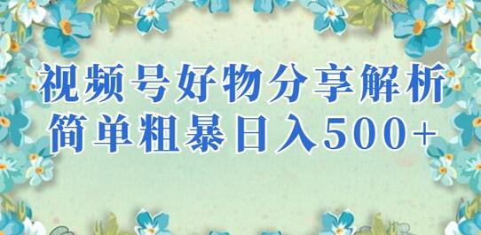 视频号好物分享项目解析，简单易操作可批量放大-无双副业