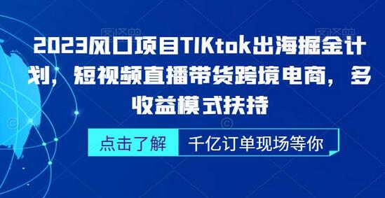 2023 TikTok出海掘金计划：短视频直播带货与跨境电商收益模式-无双副业