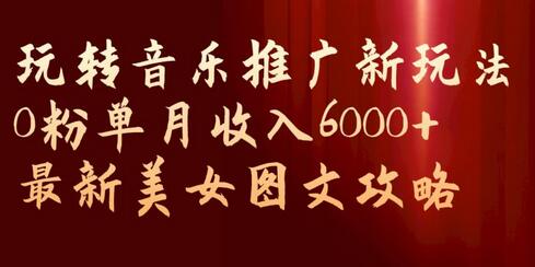 玩转音乐推广新玩法，0粉单月收入6000+-无双副业